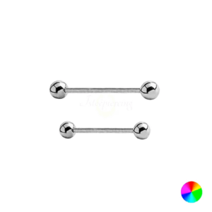 BARBELL TITÂNIO NATURAL - 1.6 X 22 X 5MM - Imagem 1