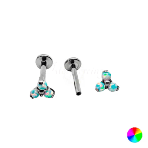 LABRET TITÂNIO R/I TRINITY C/ OPALA - VERDE - Imagem 1