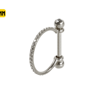 SEMI ARGOLA C/ BARRA AÇO R/I 1 FILEIRA CRAVEJADA - 10MM - Imagem 1