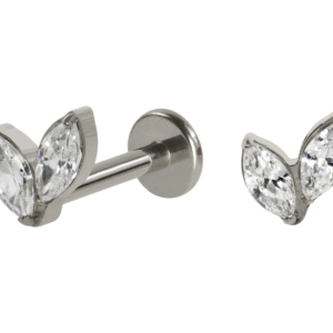 LABRET TITÂNIO R/I 2 PÉTALAS ZIRCÔNIA - Imagem 1