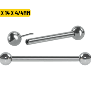 BARBELL RETO TITÂNIO PUSH PIN - 1.6 X 14 X 4/4MM - Imagem 1