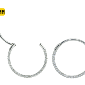 ARGOLA SEGMENTADA AÇO DUPLA TRABALHADA/ PEDRA - 12MM - Imagem 1