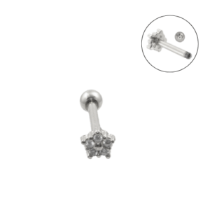 MICRO RETO MINI FLOR C106 - PRATA/ AÇO - Imagem 1