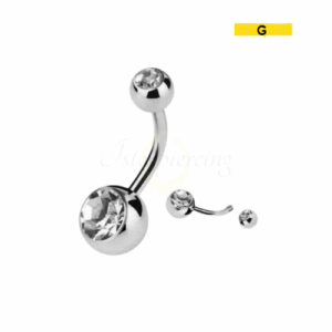 BANANA BELL AÇO C/ STRASS 2 PEDRAS - BRANCO G - Imagem 1