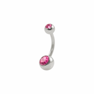 BANANA BELL AÇO C/ STRASS 2 PEDRAS - ROSA PINK - Imagem 1