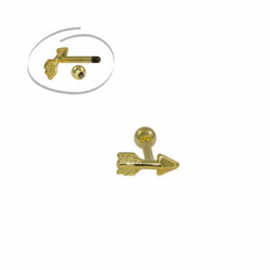 MICRO RETO FLECHA - BANHADO A OURO - Imagem 1