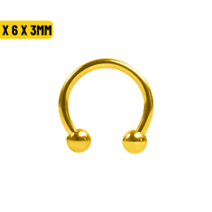 FERRADURA TITÂNIO PVD GOLD - 1.2 X 6 X 3MM - Imagem 1