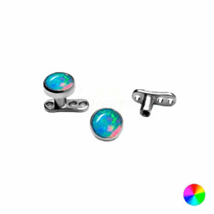 MICRODERMAL TITÂNIO C/ OPALA AZUL CLARO - 5MM - Imagem 1