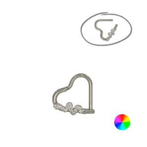 HEART TITÂNIO CLICKER SNAKE CRAVEJADA - LADO DIREITO - Imagem 1
