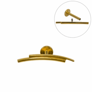 LABRET TITÂNIO R/I BARRA DUPLA CURVADA - PVD GOLD - Imagem 1