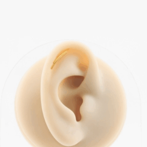 LABRET TITÂNIO R/I BARRA DUPLA CURVADA - PVD GOLD - Imagem 3