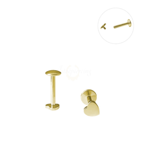 LABRET TITÂNIO R/I CORAÇÃO - PVD GOLD - Imagem 1