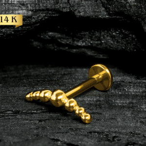 LABRET R/I OURO 14K CLUSTER ESFERAS - CO265 - Imagem 1