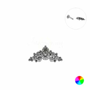 LABRET TITÂNIO R/INTERNA CLUSTER INDIANO C/ PEDRA MOD2 - Imagem 1