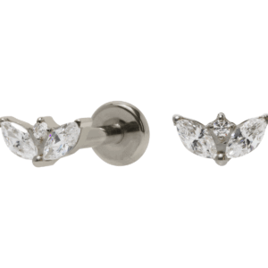 LABRET TITÂNIO R/I MINI LÓTUS C/ ZIRCÔNIA - Imagem 1