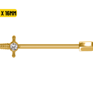 MAMILO TITÂNIO PVD GOLD R/I ADAGA - 1.2 X 16MM - Imagem 1