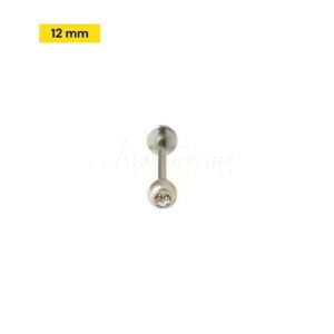 LABRET AÇO C/ STRASS 1.2 X 12 X 3MM - Imagem 1