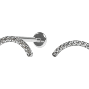 LABRET AÇO R/I CLUSTER CURVADO C/ ZIRCÔNIA - Imagem 1