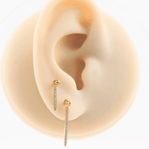 LABRET TITANIO R/I PINGENTE BARRA C/ PEDRA PEQUENA - PVD GOLD - Imagem 4