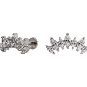 LABRET TITÂNIO R/I CLUSTER 7 PEDRAS - Imagem 1