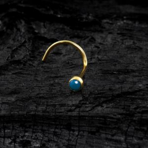 NOSTRIL OURO 18K ZIRCÔNIA TURQUESA 1.75MM - NTZ04 - Imagem 1