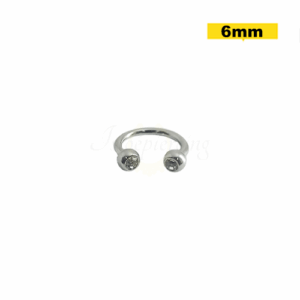 FERRADURA AÇO C/ STRASS - 1.2 X 6 X 3MM - Imagem 1