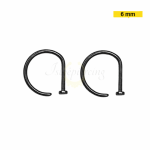 NOSTRIL ARGOLA TITÂNIO OPEN D PVD BLACK - 6MM - Imagem 1