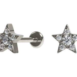 LABRET TITÂNIO R/I ESTRELA C/ ZIRCÔNIA - Imagem 1