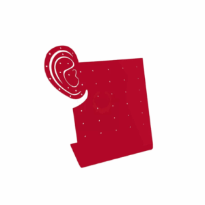 EXPOSITOR JÓIAS ORELHA ACRÍLICO - VERMELHO - Imagem 1