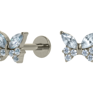 LABRET TITÂNIO R/I BORBOLETA C/ ZIRCÔNIA MAIOR - Imagem 1