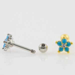 MICRO-RETO FLOR TURQUESA - RÓDIO - Imagem 2