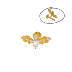 LABRET TITÂNIO PVD GOLD R/I MORCEGO - Imagem 1