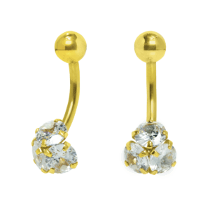 BANANA BELL 3 PEDRAS - UP101 (BANHADO A OURO) - Imagem 1