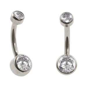 BANANA BELL TITÂNIO R/I FLAT C/ ZIRCÔNIA - CRISTAL - Imagem 1