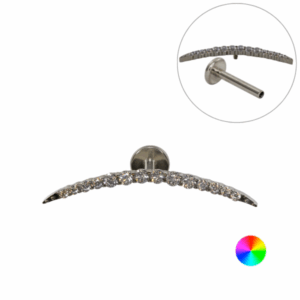 LABRET TITÂNIO R/I CLUSTER MEGA CURVADO C/ ZIRCÔNIA - Imagem 1