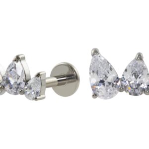 LABRET TITÂNIO R/I CLUSTER 3 ZIRCÔNIAS - Imagem 1