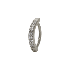 UMBIGO ARGOLA CLICKER TIT 2 FILEIRAS ZIRCONIA (1.6 X 10) - NATURAL - Imagem 1