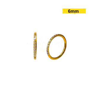 SEGMENTO CLICKER TITÂNIO PVD LATERAL C/ ZIRCÔNIA - 1.2 X 6MM - Imagem 1