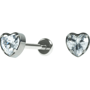 LABRET TITÂNIO R/I CORAÇÃO C/ ZIRCÔNIA - Imagem 1