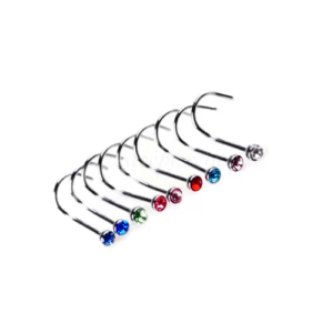 NOSTRIL AÇO C/ STRASS - AZUL CLARO - Imagem 1