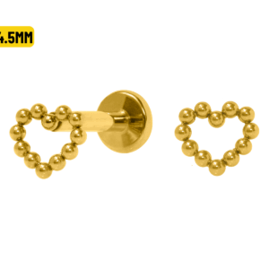 LABRET TITÂNIO R/I CORAÇÃO VAZADO PVD GOLD - 5/4.5MM - Imagem 1
