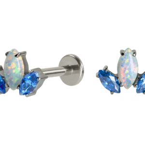 LABRET TITÂNIO R/I LÓTUS OPALA / ZIRCÔNIA - AZUL - Imagem 1