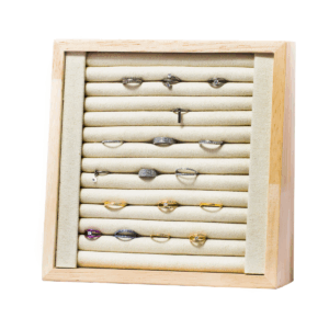 EXPOSITOR MADEIRA QUADRADO 15X15CM - BEGE - Imagem 1