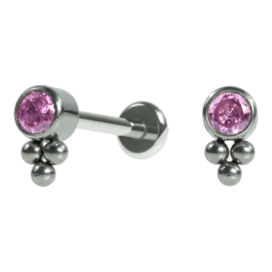 LABRET TITÂNIO R/I INDIANO MENOR - ROSA - Imagem 1
