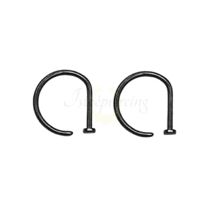 NOSTRIL ARGOLA TITÂNIO OPEN D PVD BLACK - 8MM - Imagem 1