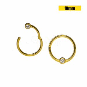 CAPTIVE CLICKER PVD GOLD C/ STRASS - 10MM - Imagem 1