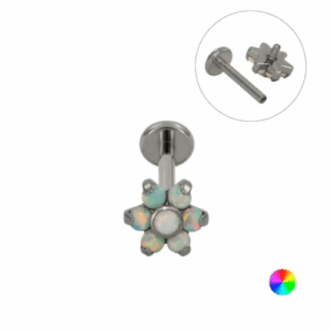 LABRET TITÂNIO R/I FLOR MENOR OPALA - BOREAL - Imagem 1