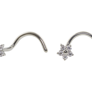 NOSTRIL TITÂNIO FLOR CRAVEJADA - 0.8 X 6.5 X 3MM - Imagem 1