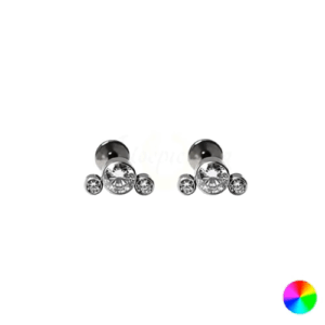 LABRET TITÂNIO R/I CLUSTER 3 PEDRAS - Imagem 1