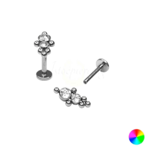 LABRET TITÂNIO R/I INDIANO C/ ZIRCÔNIA - Imagem 1